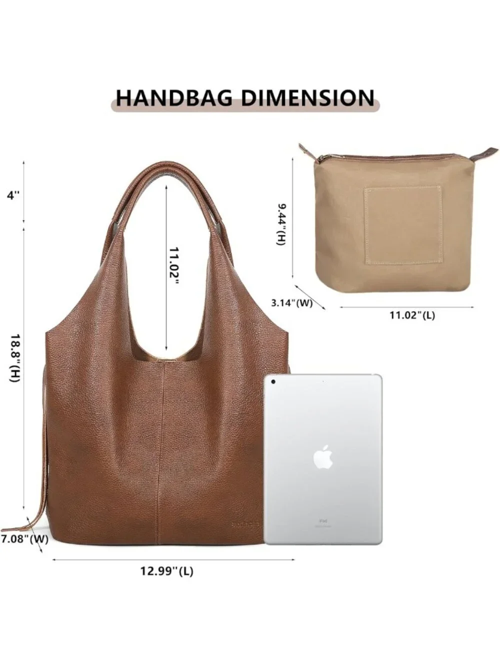 Stylish Genuine Leather Slouchy Hobo Tote Bag | Chic Shoulder Handbag for Women